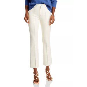 7 For All Mankind Faux Leather Kick Flare Pants Office Business Work Cream 23